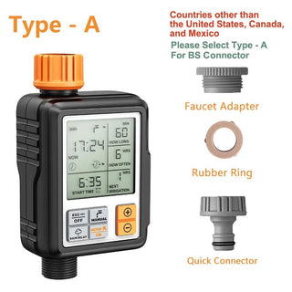 Timer Irrigazione Esterna Giardino Programmatore Nero Arancione Utile Moderno Giardino Esterno-INTERIOR DREAM DESIGN