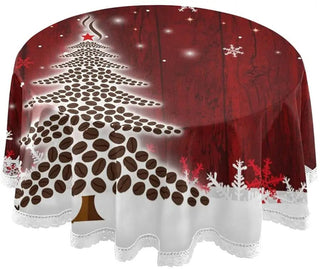 Tovaglia Di Natale Forma Rotonda 150 Cm Vari Modelli Babbo Natale Design Per Casa Addobbi Natalizi - INTERIOR DREAM DESIGN