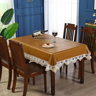 Tovaglia Ecopelle Diversi Colori Pizzo Elegante Resistente Impermeabile Casa Cucina-INTERIOR DREAM DESIGN