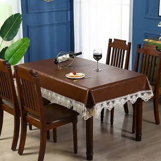Tovaglia Ecopelle Diversi Colori Pizzo Elegante Resistente Impermeabile Casa Cucina-INTERIOR DREAM DESIGN