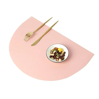 Tovagliette Cucina Colazione Pelle Forma Semicerchio Diversi Colori Arredamento Utensili Casa-INTERIOR DREAM DESIGN