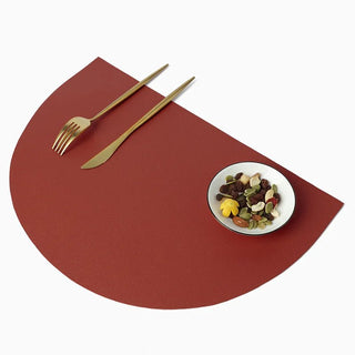 Tovagliette Cucina Colazione Pelle Forma Semicerchio Diversi Colori Arredamento Utensili Casa-INTERIOR DREAM DESIGN