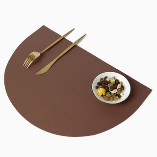 Tovagliette Cucina Colazione Pelle Forma Semicerchio Diversi Colori Arredamento Utensili Casa-INTERIOR DREAM DESIGN