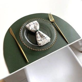 Tovagliette Cucina Colazione Pelle Forma Semicerchio Diversi Colori Arredamento Utensili Casa-INTERIOR DREAM DESIGN