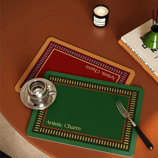 Tovagliette Cucina Ecopelle PVC Impermeabili Diversi Colori Rettangolari Fantasie Diverse Set 2 Pezzi-INTERIOR DREAM DESIGN