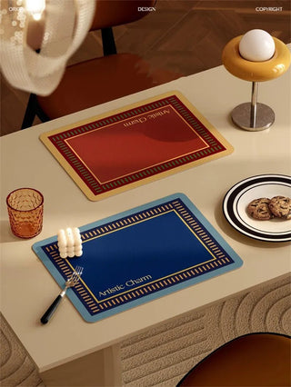 Tovagliette Cucina Ecopelle PVC Impermeabili Diversi Colori Rettangolari Fantasie Diverse Set 2 Pezzi-INTERIOR DREAM DESIGN