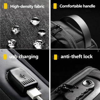 Tracolla Impermeabile Oxford Anti Furto USB Multifunzione Viaggio - INTERIOR DREAM DESIGN