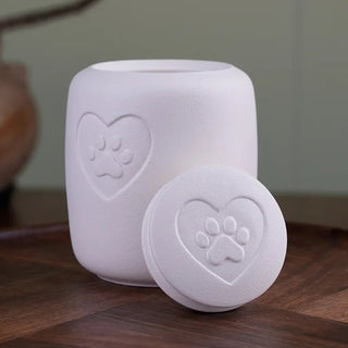 Urna Animali Domestici Ceramica Colore Bianco Memoriale Cane Gatto - INTERIOR DREAM DESIGN