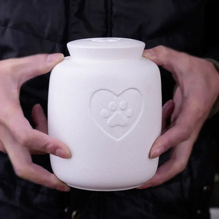 Urna Animali Domestici Ceramica Colore Bianco Memoriale Cane Gatto - INTERIOR DREAM DESIGN