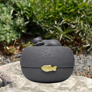 Urna Forma Gatto Dorme Animali Domestici Piccole Dimensioni Memoriale Funebre-INTERIOR DREAM DESIGN