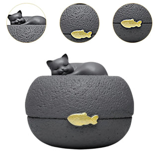 Urna Forma Gatto Dorme Animali Domestici Piccole Dimensioni Memoriale Funebre-INTERIOR DREAM DESIGN