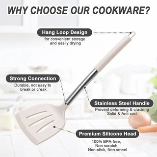 Utensili Cucina Mestoli Resistenti Acciaio Inox Antigraffio Casa Accessori-INTERIOR DREAM DESIGN