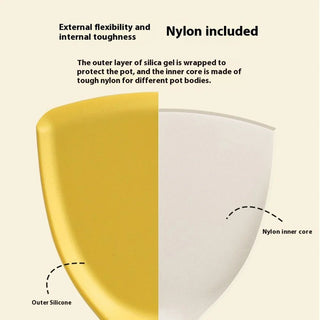 Utensili Cucina Mestolo Cucchiaio Forchetta Diversi Colori Silicone Giallo Azzurro 7 Pezzi Base Inclusa-INTERIOR DREAM DESIGN