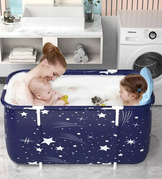 Vasca da Bagno Adulti Bambini Pieghevole Massaggio Portatile Relax Accessori Casa - INTERIOR DREAM DESIGN