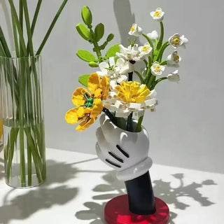 Vaso Cartoni Animati PVC Rosso Nero Bianco Decorativo Fiori Soprammobile Arredamento Decorazione Casa - INTERIOR DREAM DESIGN