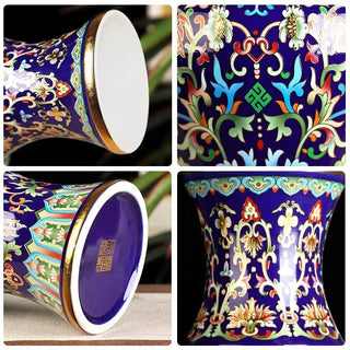 Vaso ceramica Arredamento Decorazione Alta Qualità Design Vintage Decorato Multicolore-INTERIOR DREAM DESIGN