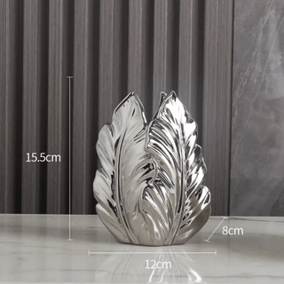 Vaso Ceramica Decorazione Casa Stile Foglia Vaso Di Fiori Decorazione Elegante-INTERIOR DREAM DESIGN