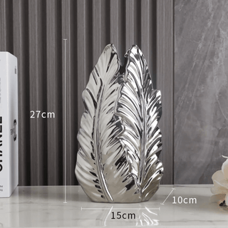Vaso Ceramica Decorazione Casa Stile Foglia Vaso Di Fiori Decorazione Elegante-INTERIOR DREAM DESIGN