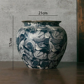 Vaso Ceramica Verde Scuro Diverse Dimensioni Elegante Design Raffinato-INTERIOR DREAM DESIGN