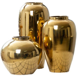 Vaso Colore Oro Diverse Dimensioni Fiori Decorazione Casa Arredamento Interni-INTERIOR DREAM DESIGN