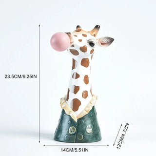 Vaso Creativo Moderno Animali Particolare Zebra Giraffa Decorazioni Casa Resina-INTERIOR DREAM DESIGN