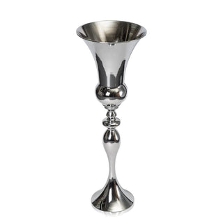 Vaso Decorativo Argento Alto Decorazione Casa Metallo Iron Elegante Arredamento Fiori - INTERIOR DREAM DESIGN