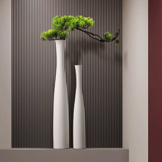 Vaso Decorativo Colore Beige Nero Ceramica Arredamento Fiori Decorazione Casa-INTERIOR DREAM DESIGN