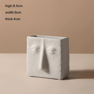 Vaso Decorazione Moderna Design Elegante Ceramica Design Modello Faccia Arredo Casa Decorazione Floreale-INTERIOR DREAM DESIGN