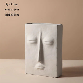 Vaso Decorazione Moderna Design Elegante Ceramica Design Modello Faccia Arredo Casa Decorazione Floreale-INTERIOR DREAM DESIGN