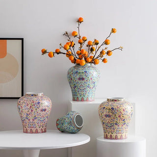 Vaso Diverse Dimensioni Ceramica Diversi Colori Fantasia Vintage Colori Pastello-INTERIOR DREAM DESIGN