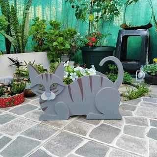 Vaso Giardino Composizione Floreale Modello Gatto Decorazione Giardino Design Moderno - INTERIOR DREAM DESIGN