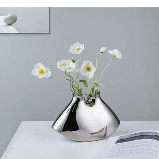 Vaso Materiale Ceramica Design Elegante Arredo Innovativo Composizione Floreale-INTERIOR DREAM DESIGN