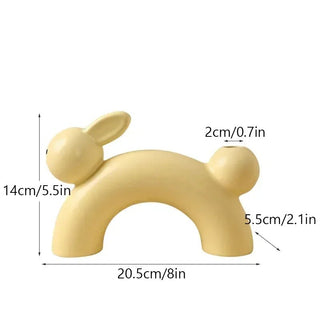 Vaso Materiale Ceramica Diverse Colorazioni Modello Coniglio Composizione Floreale Arredo Casa-INTERIOR DREAM DESIGN