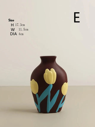 Vaso Materiale Ceramica Diversi Modelli Decorazione Moderna Arredo Casa Composizione Floreale-INTERIOR DREAM DESIGN