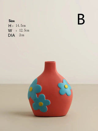 Vaso Materiale Ceramica Diversi Modelli Decorazione Moderna Arredo Casa Composizione Floreale-INTERIOR DREAM DESIGN