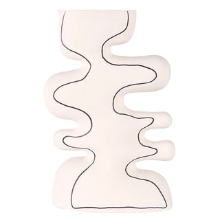 Vaso Materiale Ceramica Modello Astratto Grandi Capacità Arredo Composizione Floreale-INTERIOR DREAM DESIGN