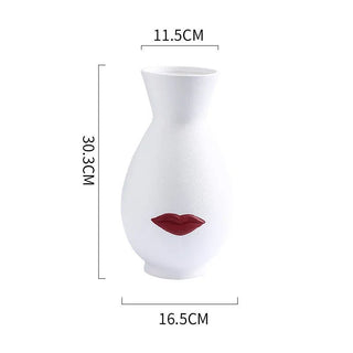 Vaso Materiale Ceramica Modello Bocca Rossetto Diverse Colorazioni Arredo Composizione Floreale-INTERIOR DREAM DESIGN