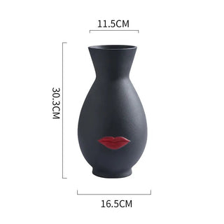 Vaso Materiale Ceramica Modello Bocca Rossetto Diverse Colorazioni Arredo Composizione Floreale-INTERIOR DREAM DESIGN