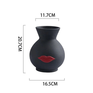 Vaso Materiale Ceramica Modello Bocca Rossetto Diverse Colorazioni Arredo Composizione Floreale-INTERIOR DREAM DESIGN