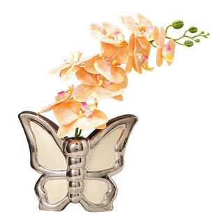 Vaso Materiale Ceramica Modello Farfalla Design Elegante Arredo Casa Composizione Floreale-INTERIOR DREAM DESIGN