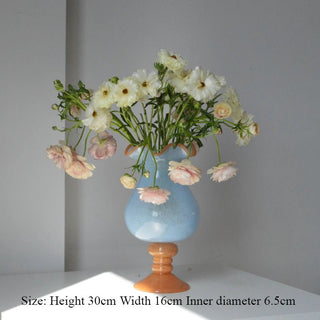 Vaso Materiale Vetro Decorazione Casa Composizione Floreale Arredo Moderno Resistente-INTERIOR DREAM DESIGN