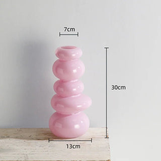 Vaso Materiale Vetro Decorazione Casa Design Creativo Composizione Floreale Arredo Casa-INTERIOR DREAM DESIGN