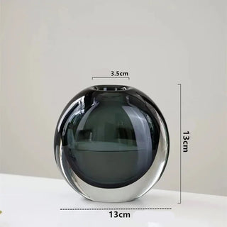 Vaso Materiale Vetro Decorazione Elegante Composizione Floreale Design Moderno Arredo Casa-INTERIOR DREAM DESIGN