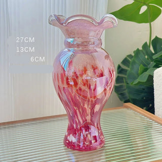 Vaso Materiale Vetro Diverse Colorazioni Design Moderno Creativo Elegante Composizione Floreale-INTERIOR DREAM DESIGN