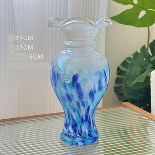 Vaso Materiale Vetro Diverse Colorazioni Design Moderno Creativo Elegante Composizione Floreale-INTERIOR DREAM DESIGN