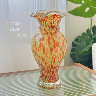 Vaso Materiale Vetro Diverse Colorazioni Design Moderno Creativo Elegante Composizione Floreale-INTERIOR DREAM DESIGN