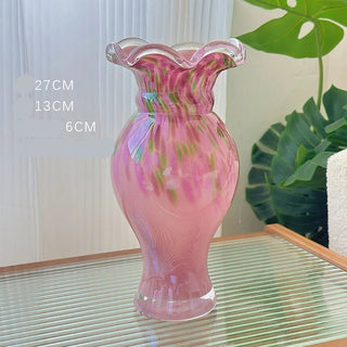 Vaso Materiale Vetro Diverse Colorazioni Design Moderno Creativo Elegante Composizione Floreale-INTERIOR DREAM DESIGN