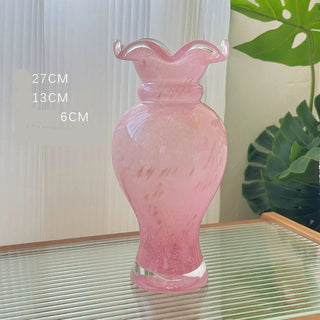 Vaso Materiale Vetro Diverse Colorazioni Design Moderno Creativo Elegante Composizione Floreale-INTERIOR DREAM DESIGN