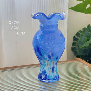 Vaso Materiale Vetro Diverse Colorazioni Design Moderno Creativo Elegante Composizione Floreale-INTERIOR DREAM DESIGN