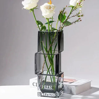 Vaso Materiale Vetro Grandi Capacità Composizione Florale Arredo Casa Decorazione Moderna-INTERIOR DREAM DESIGN
